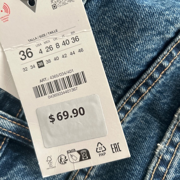 Zara cross over wide straight leg jeans blogger agolde - Picture 3 of 4